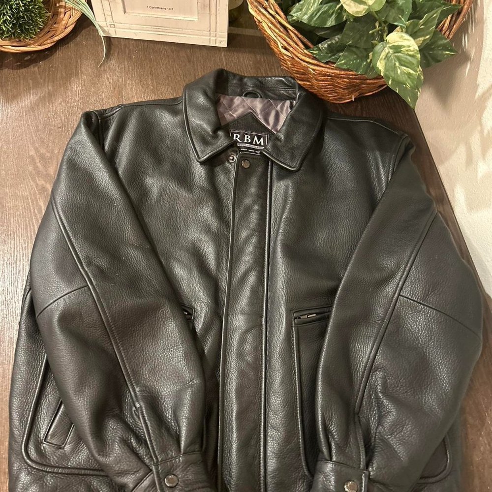 Genuine black leather jacket